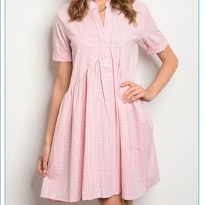 Pink Checkered Dress 👗